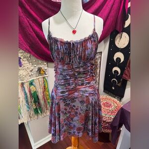 NWT Floral Purple and Red Women's Dress size Large